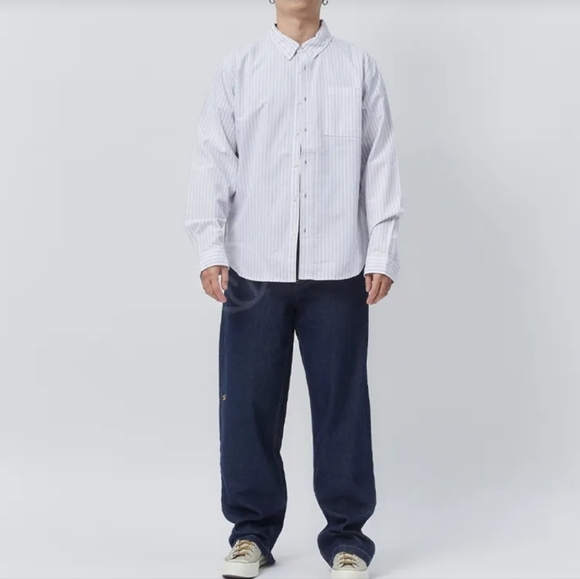 Striped Oxford Button-Up Shirt - Picture 4 of 7